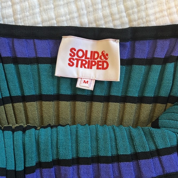 Solid & Striped Ribbed Knit Summer Dress Cover Up Size M - Picture 5 of 5